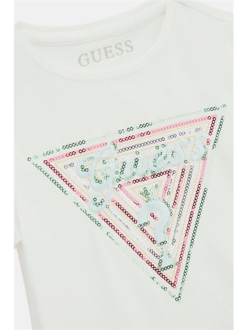 T-shirt con logo in paillettes GUESS | K6GI08K6YW4/G011